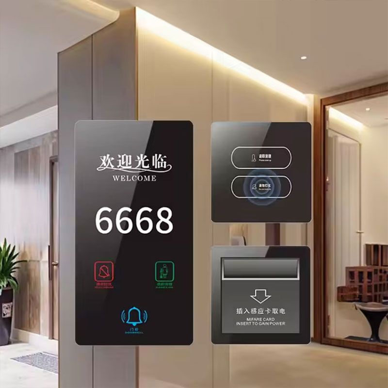 Hotel Doorplate Dnd System with Customizable Logo Cusomtomed Doorbell Do Not Disturb Hotel Logo and Language LCD Doorplate Hotel Touch Switch