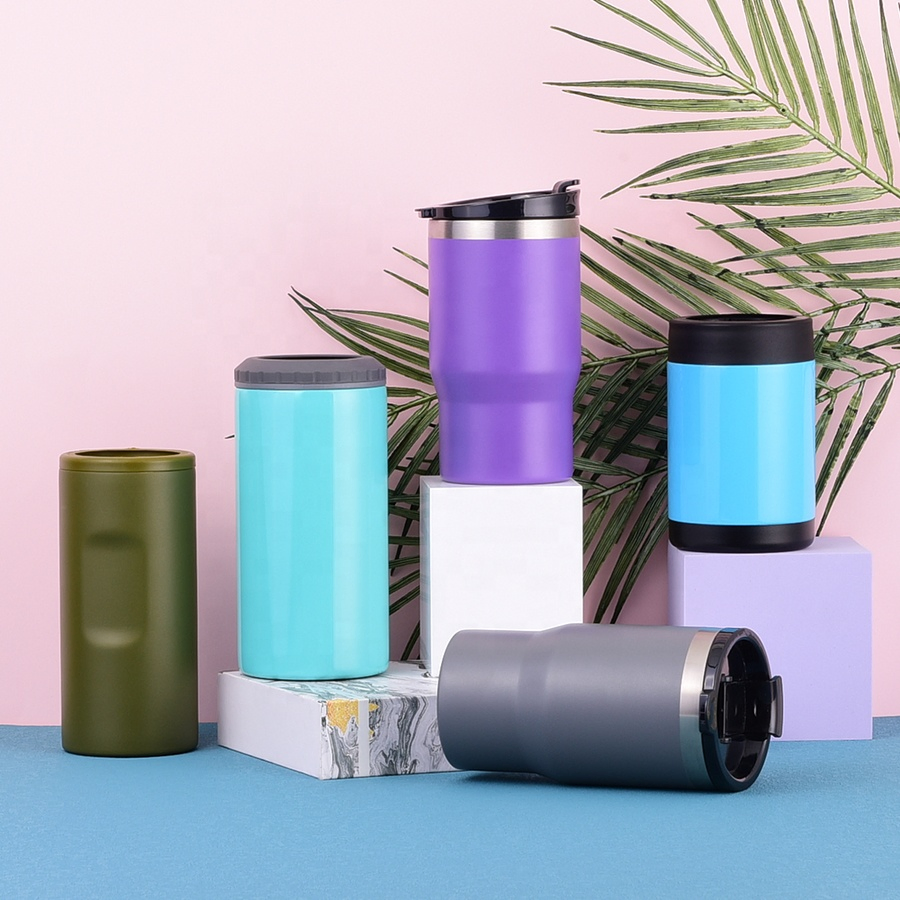 Eco Friendly Vacuum Metal Universal Double Wall Insulated Custom Stainless Steel Beer Can Cooler