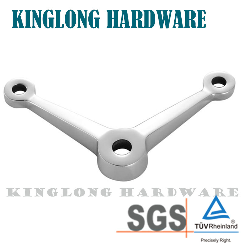 Stainless Steel Glass Hardware 2 Arms 90 Degree Curtain Wall Glass Spider