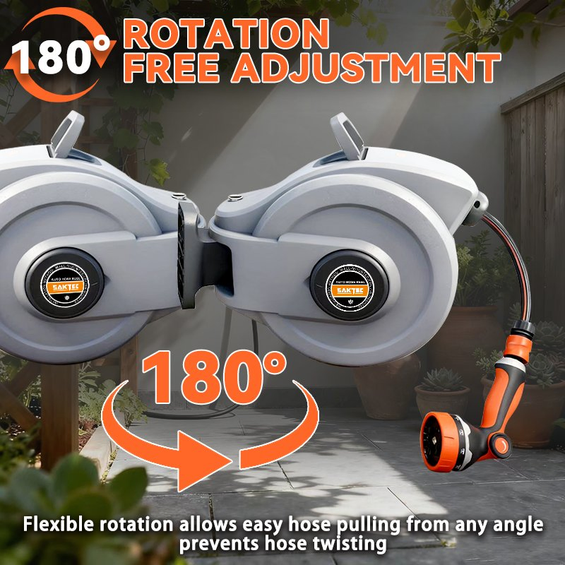 Retractable Water Air and Electric Combinational Hose Reel Assembly-Free High-Pressure Drum of Car Washing Equipment