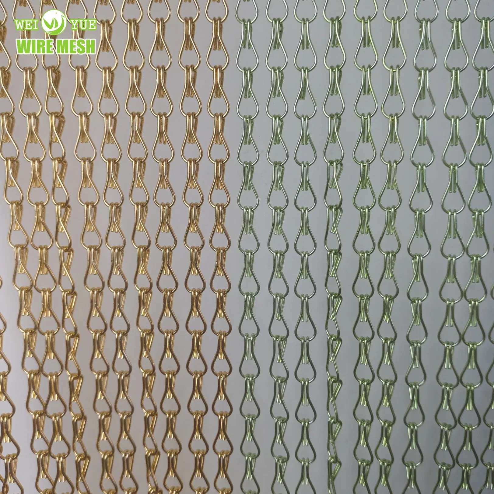 Hotel Shopping Mall Chain Double Hook Aluminum Net Metal Wire Mesh Ceiling Decorative Partition Door Woven Curtain Door
