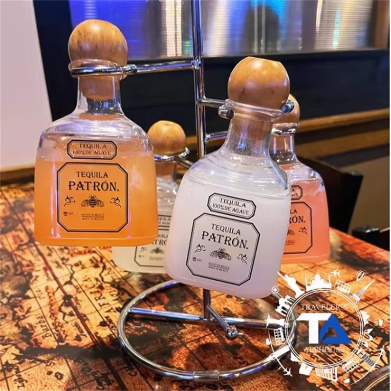 375ml Unbreakable Plastic Tequila Bottle Cup with Straw and Cap