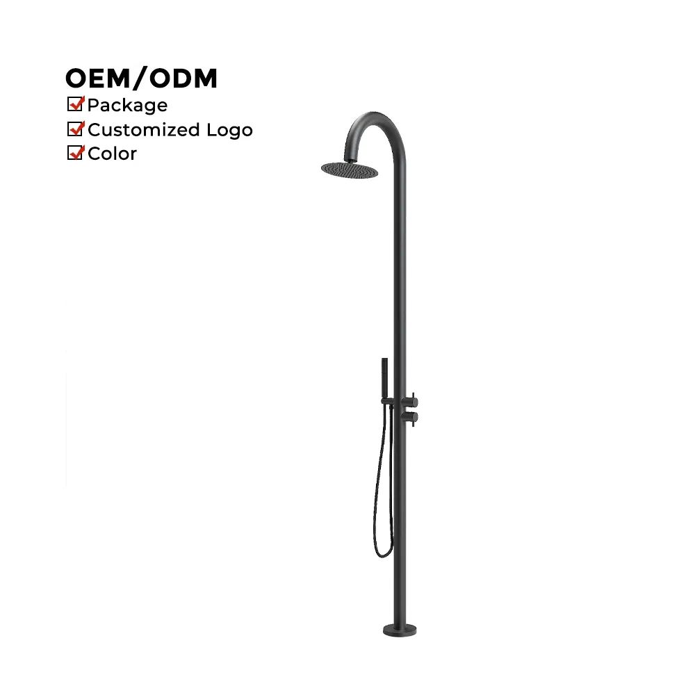 Stylish Stainless Steel Freestanding Outdoor Shower for Gardens