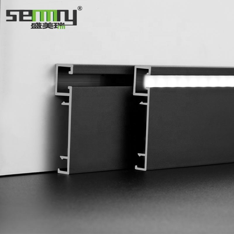 Integrated LED Light Strip Wall Floor Corner Trim Wholesale Custom Alloy Aluminum Skirting
