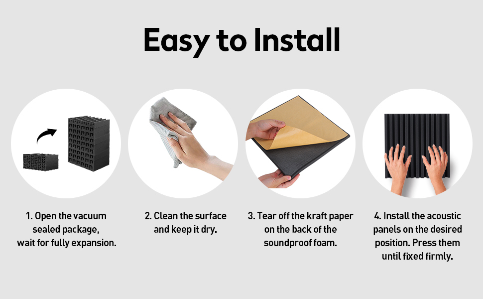 Sound Proof Foam Panels with Upgraded Multi Groove Design for Walls Decoration Quick Recovery Acoustic Panels
