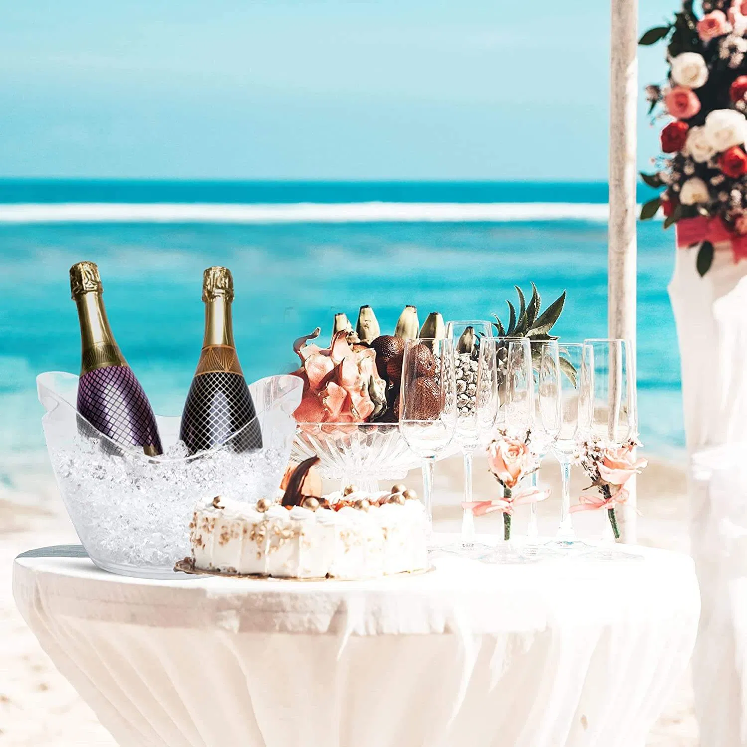 Bar Accessories 8L Ice Tub Party Ice Buckets Beverage Tubs Plastic Ice Buckets for Parties