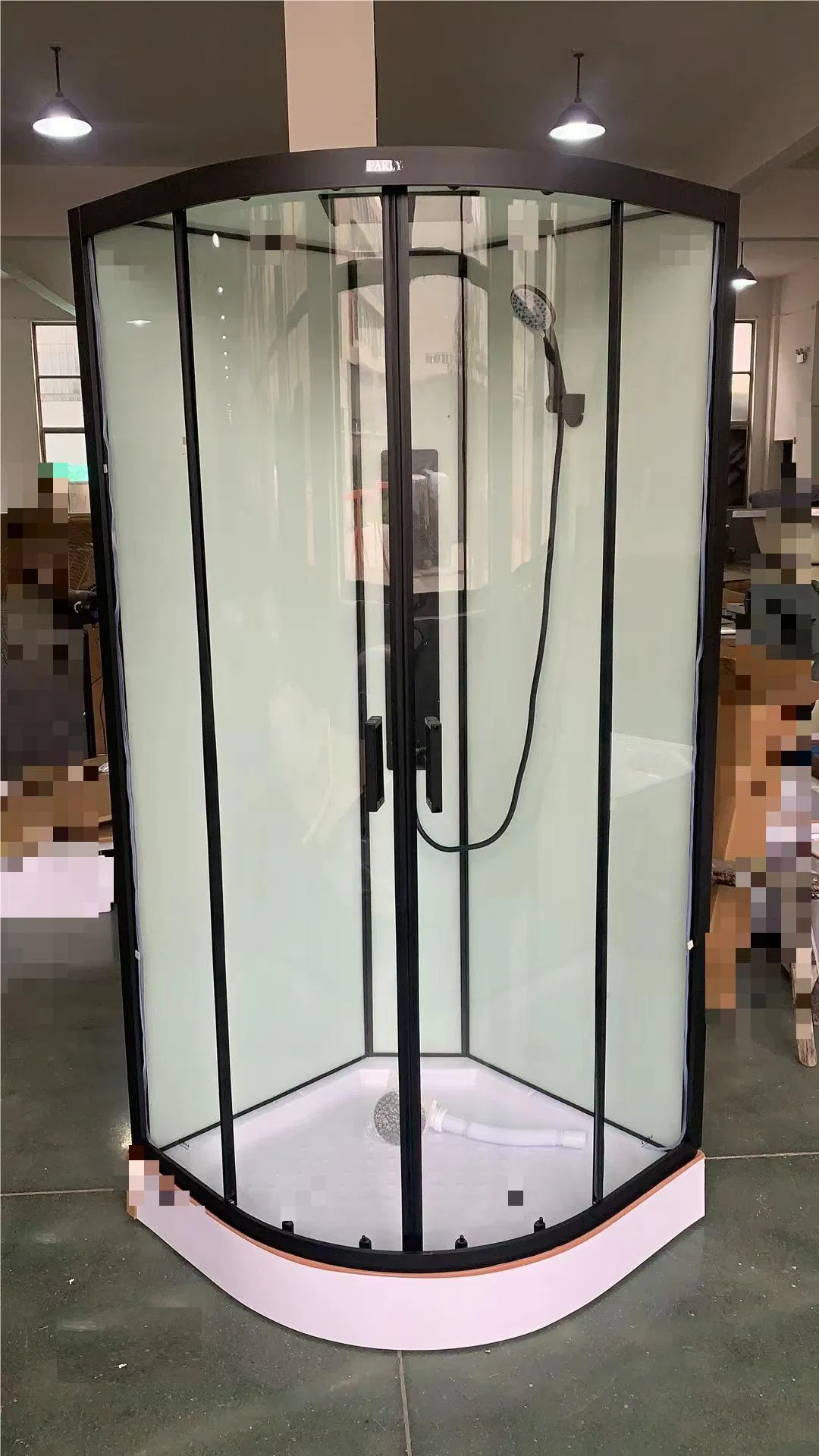 Luxurious Glass High Gloss White Rear Wall Sections Shower Cabin