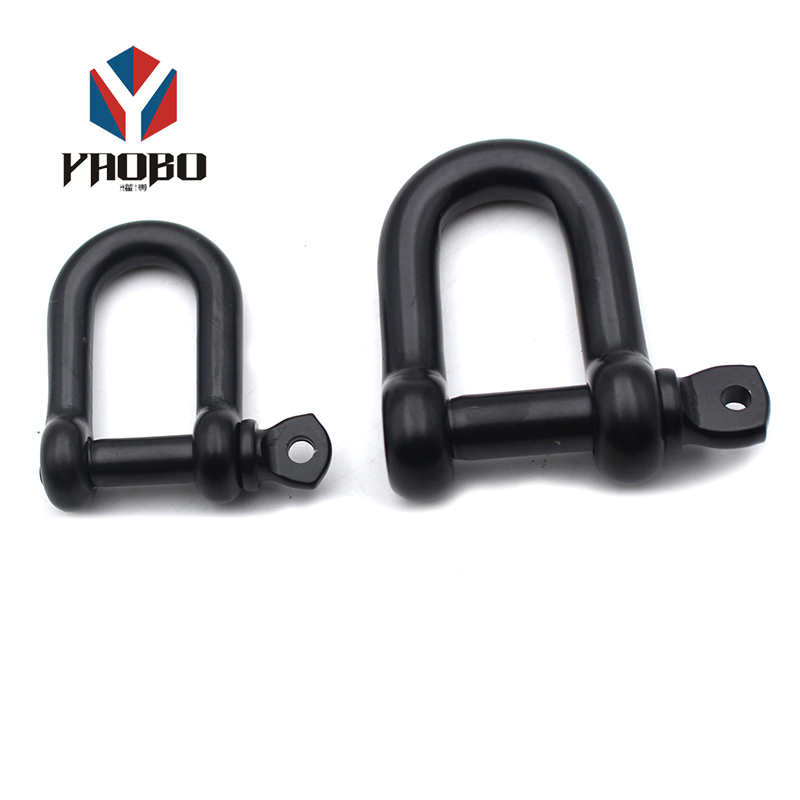 Durable Stainless Steel 316 Black 6mm D Shape Dee Design Shackles