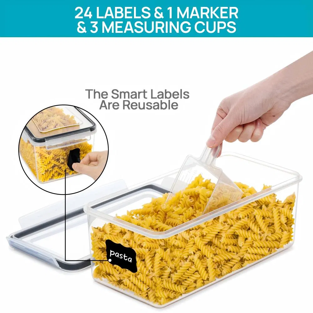 5pack Modern Design Kitchen Food Storage Container Food Grade Plastic Container Airtight Kitchen Box Organizer