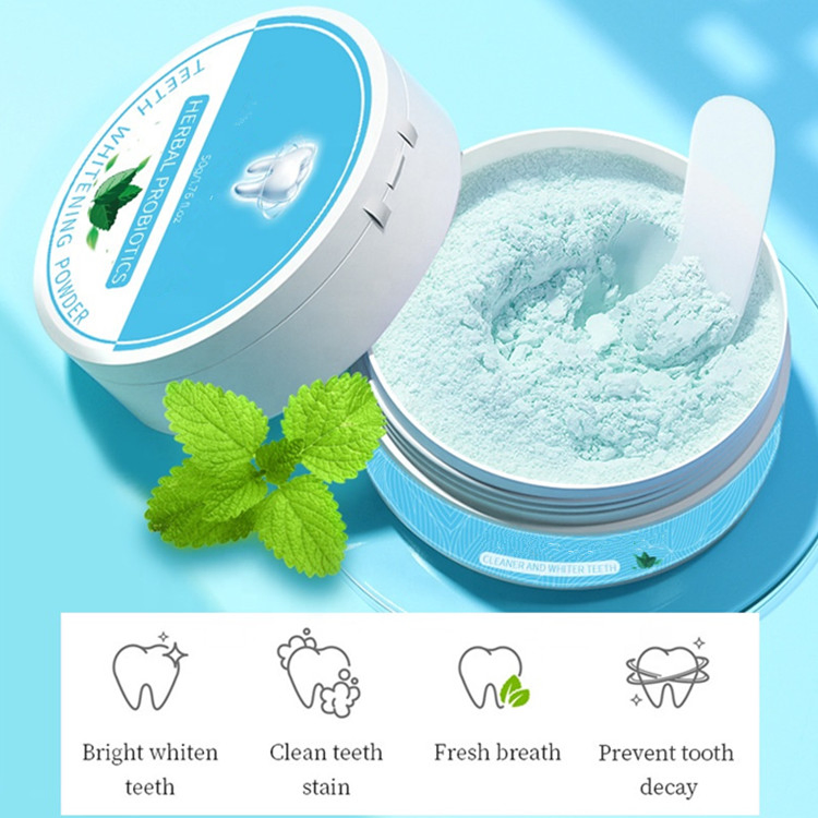 Natural Herbal Probiotics Teeth Whitening Powder for Yellow Teeth Bad Breath Dental Calculus