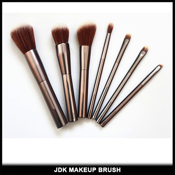 Luxury 7PCS Makeup Brush Set Metal Handle, Customized Color Make up Brush