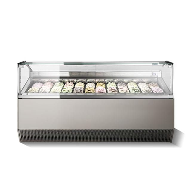 Fancy Mini Small Vertical Table Top Fresh Gelato Freezer Ice Cream Display Showcase