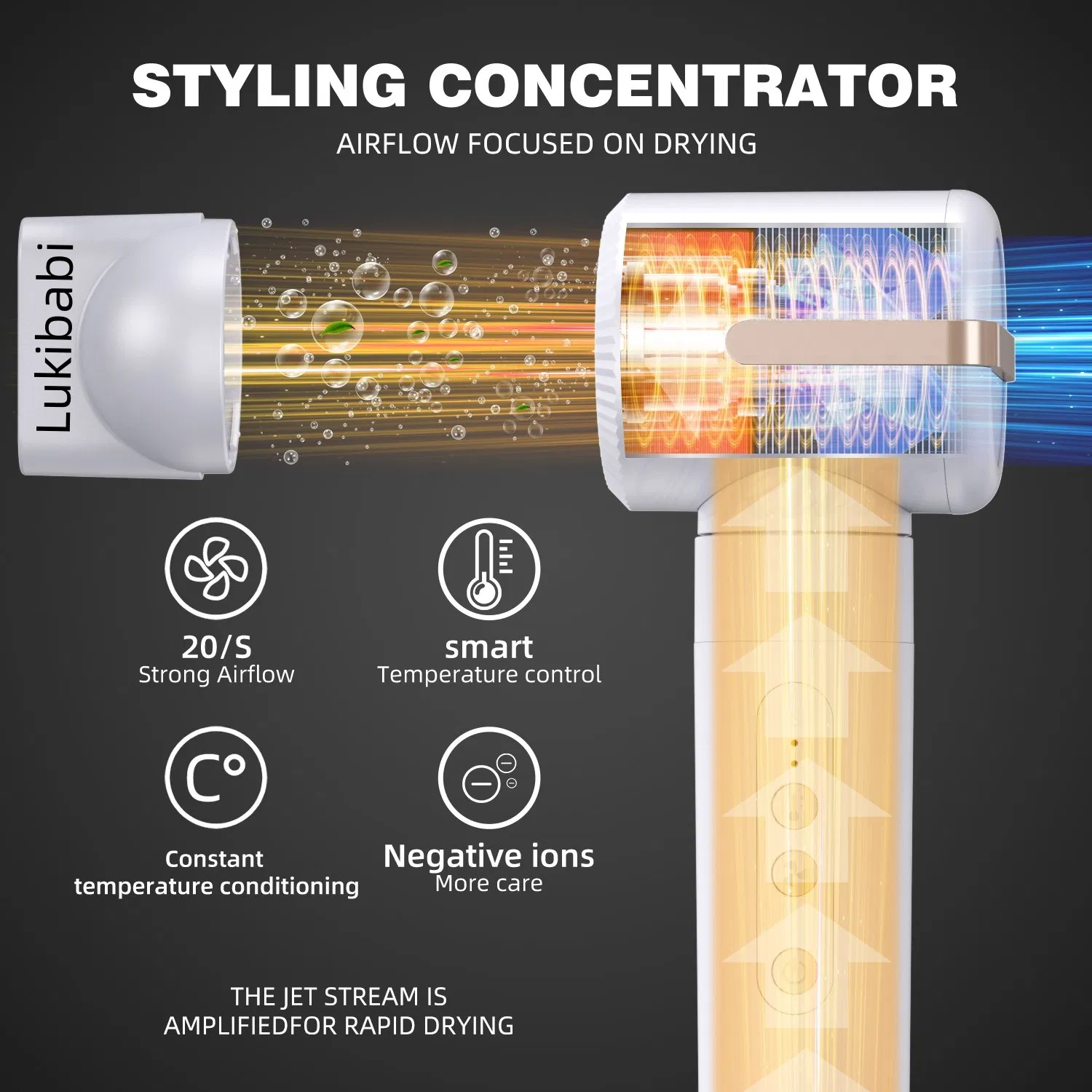 Профессиональная термощётка-фен для укладки