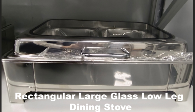 Premium Square Large Glass Dining Stove with Low Legs Design
