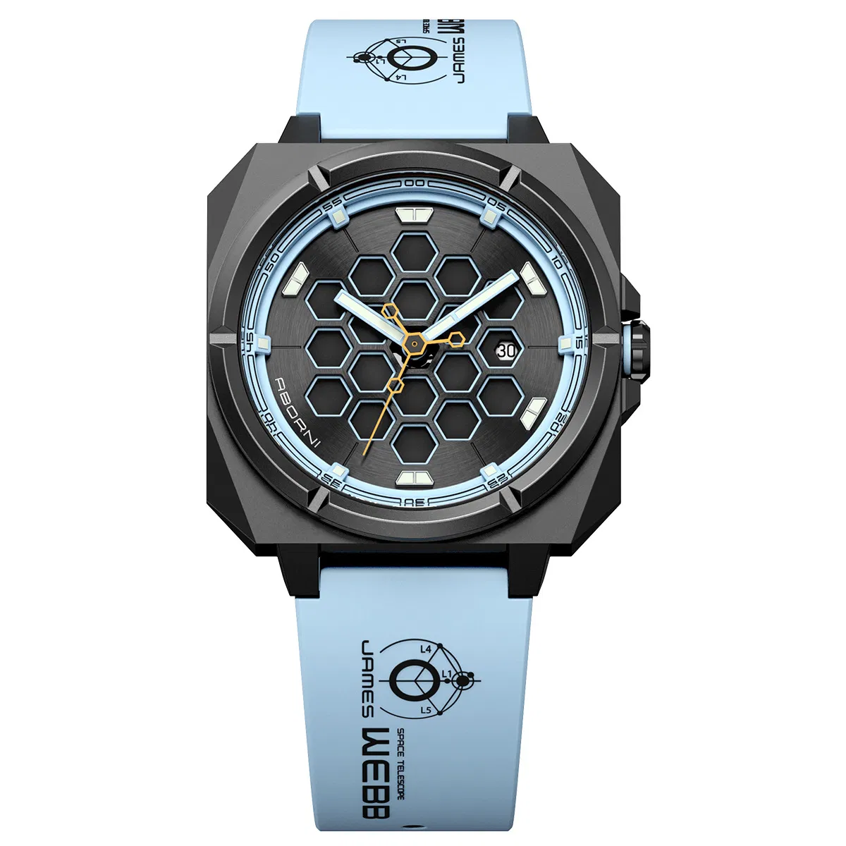 Men's Quartz Sports Watch Hollow out Luminous Waterproof Silicone Strap Student Wristwatch