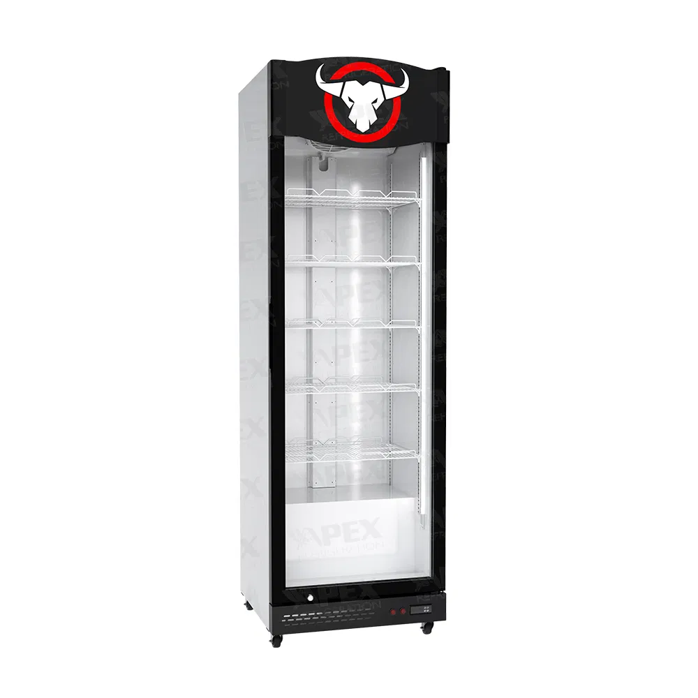 Single Glass Door Vertical Coca Cola Upright Cooler Beverage Refrigerator