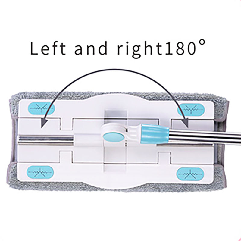 Flat Clip-on Microfiber Mop Clip-to-Grip Mop Flat Mop Microfiber Clip Mop with 360° Rotating Mop Head Cleaning Mop Flat Floor Wet Dry Stainless Handle