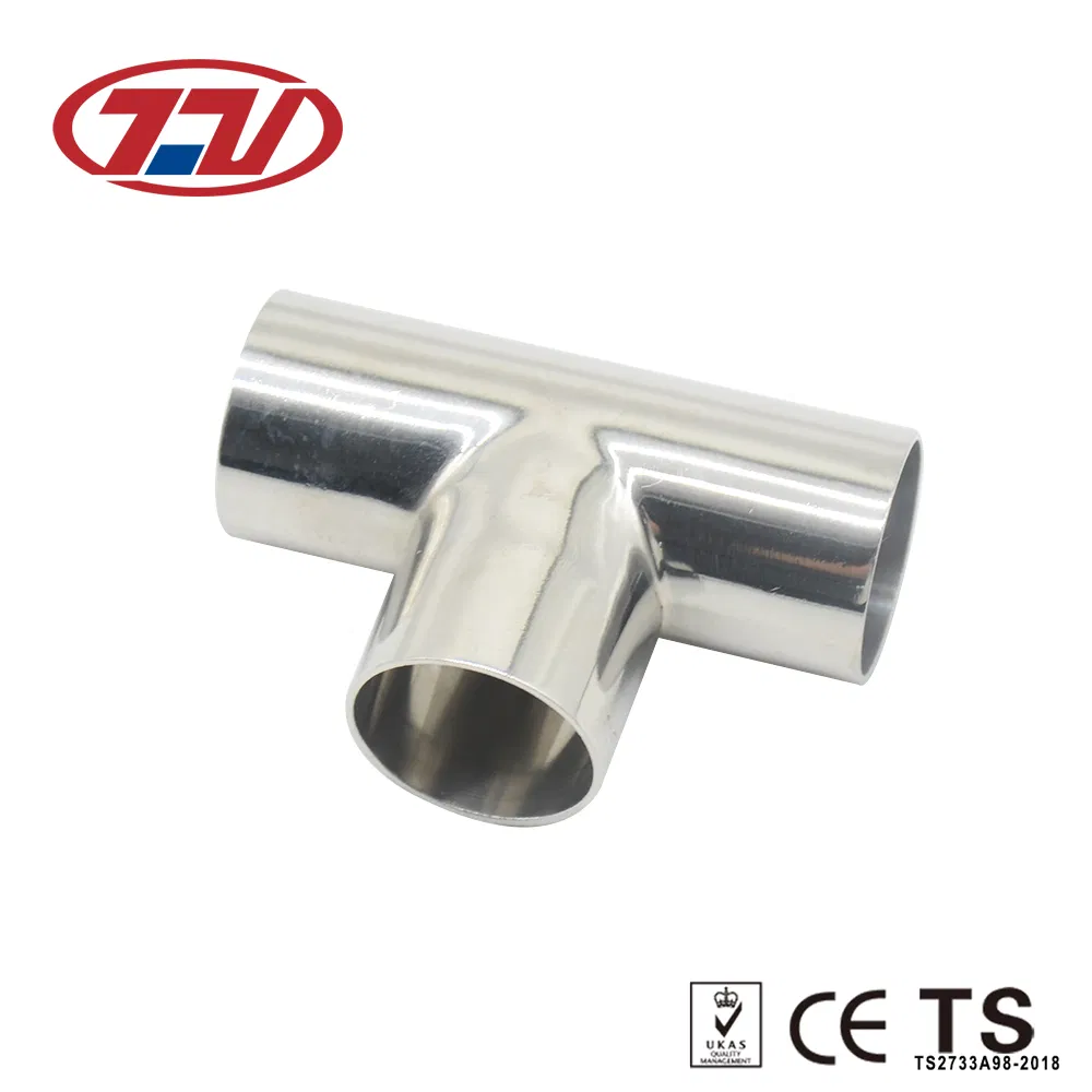 SS304/SS316L Sanitary High Quality Weld Equal Tee with Bright Surface