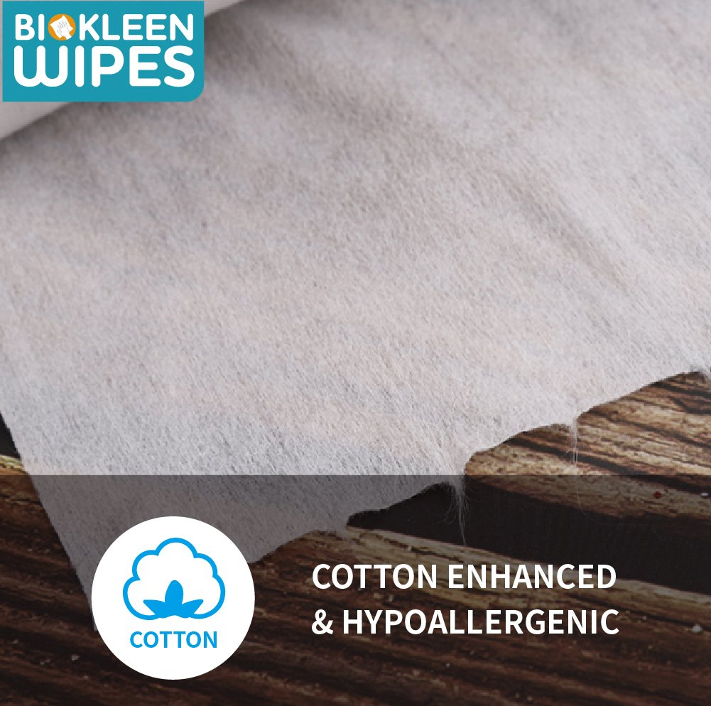 Biokleen 100 Count Bamboo Fiber 1005 Multi Purpose Cotton Embossed Patient Skincare 18X20cm Disposable Towel Dry Cotton Tissue Wipes