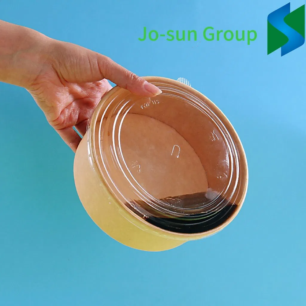 Round Brown Biodegradable Eco-Friendly Take out Salad Fast Kraft Paper Soup Cup Bowl