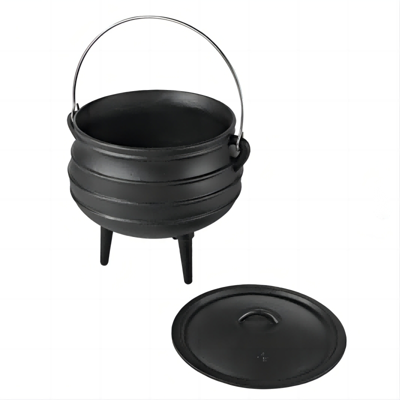 Чугунный котелок Potjie с тремя ножками для кемпинга