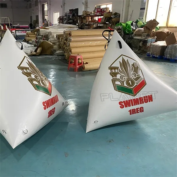 Orange Triangle Marker PVC Inflatable Floating Water Buoy for Sea