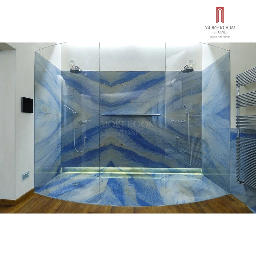 Interior Bathroom Wall Decor Azul Macaubas Blue Granite