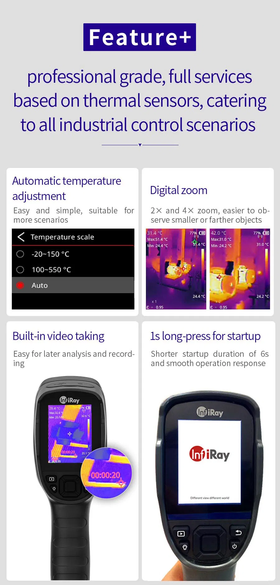 China-Origin Handheld Thermal Imager with PRO-Grade Thermal Imaging Functions