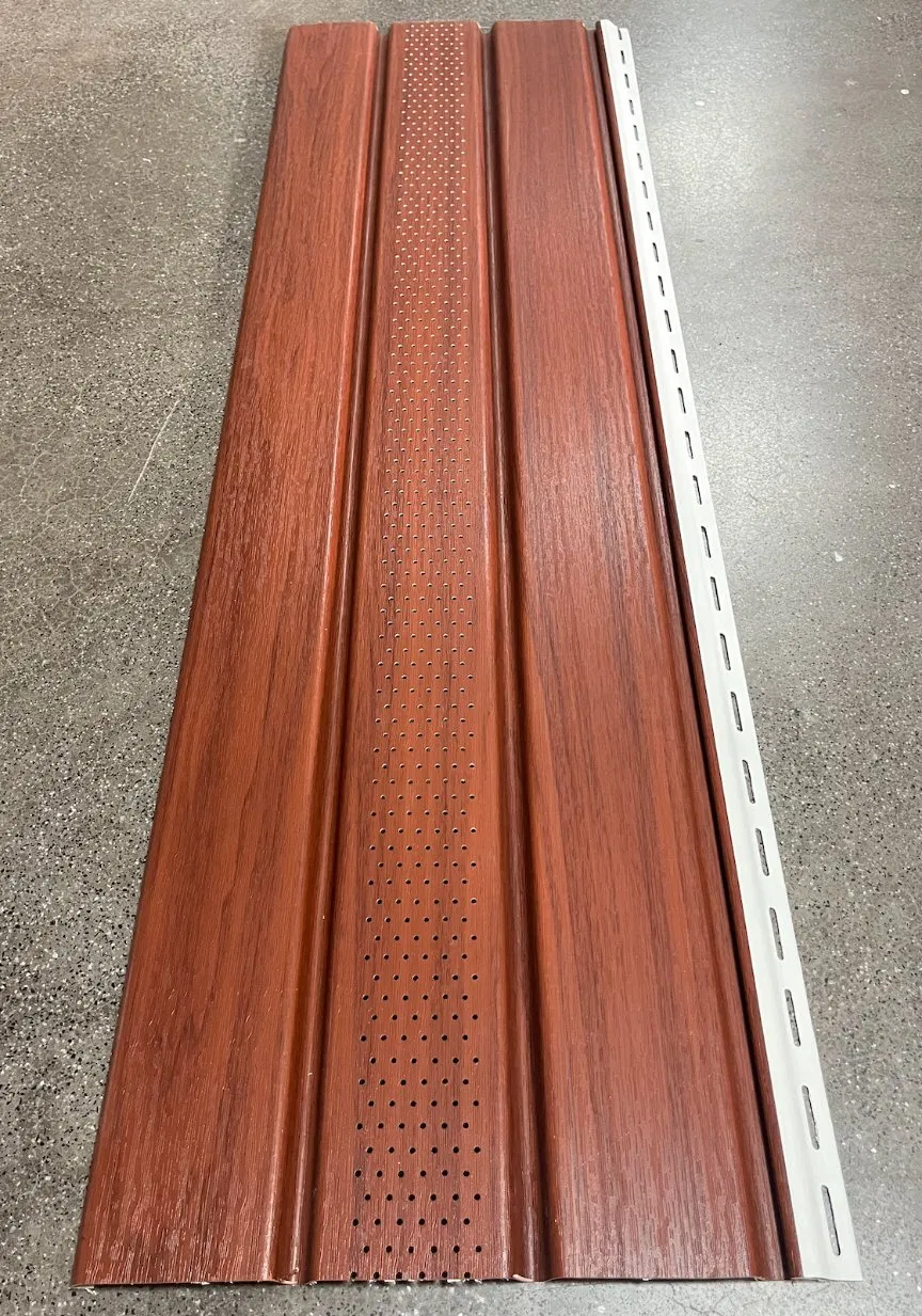 Free Sample Outdoor Eaves PVC Vented Soffit Roofing Ceiling Panel 30+ Colors