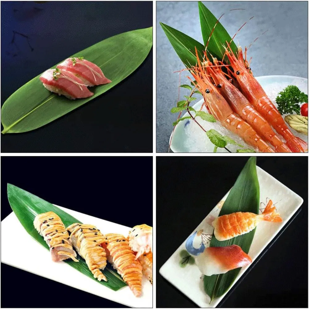 Biodegradable Disposable Dining Table Sushi Decoration Bamboo Leaf