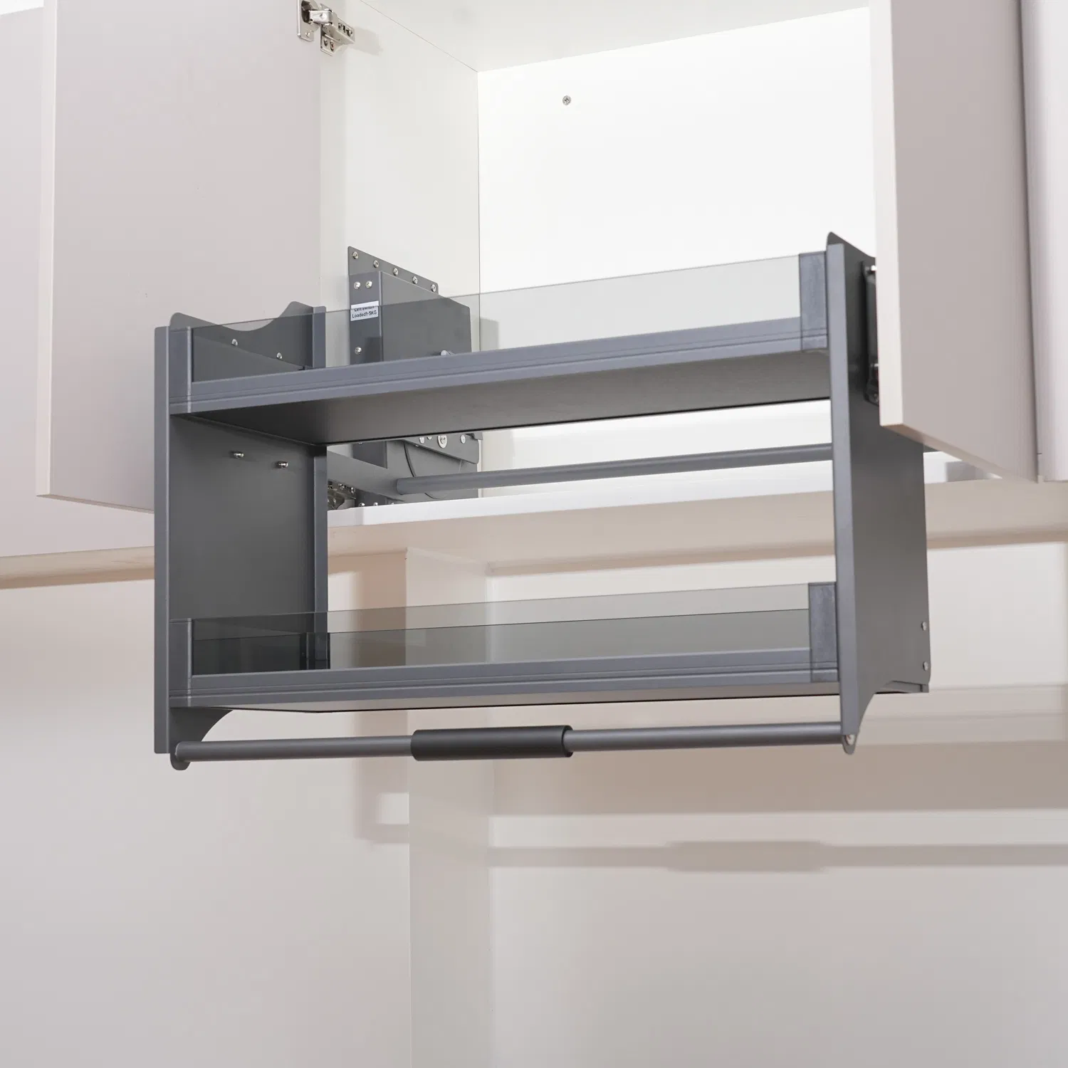 Kitchen Accessories Adjustable Powder Elevator Storage Shelf Lift Down Storage Basket