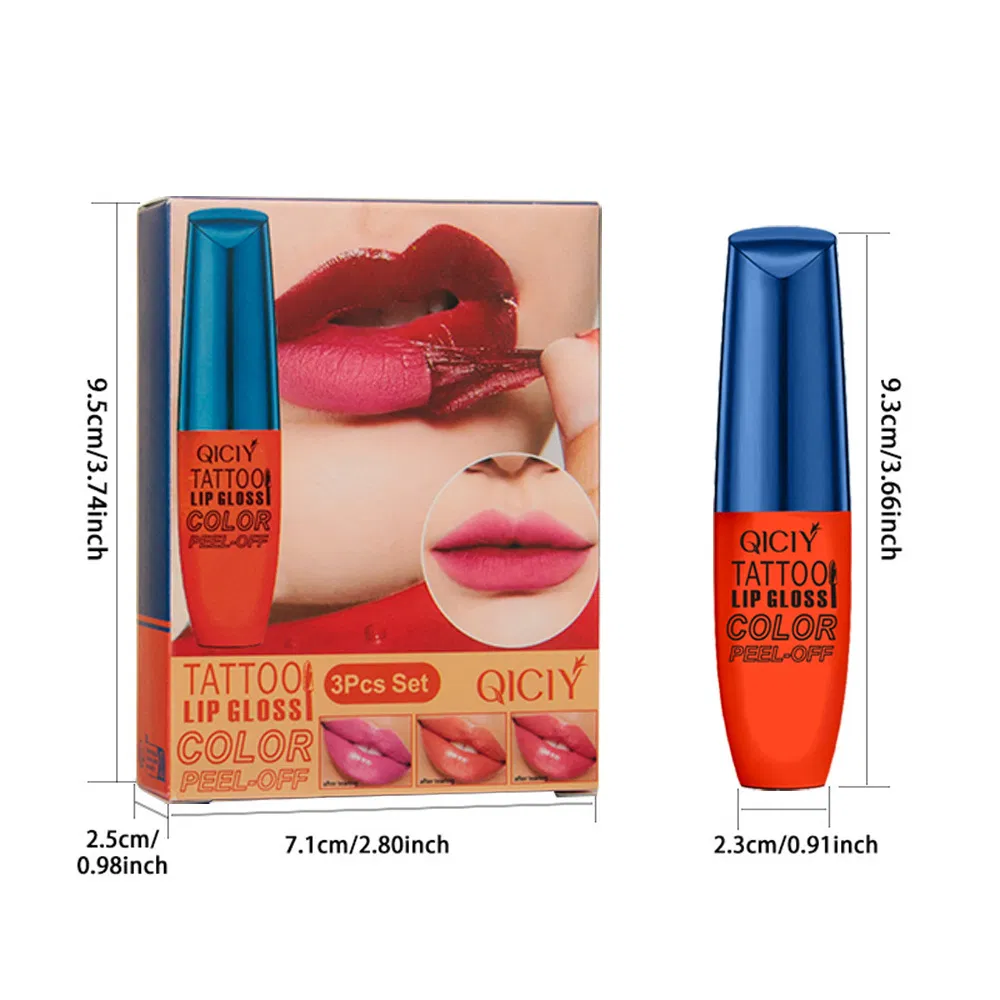 3 Color Tear Lip Makeup Peel off Magic Lipgloss Set