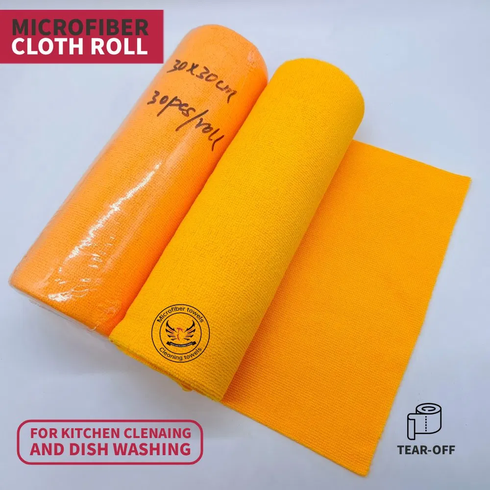 Tear off Kitchen Paper Towel, Microfiber Dish Towel in Roll, 30 Pieces Per Roll