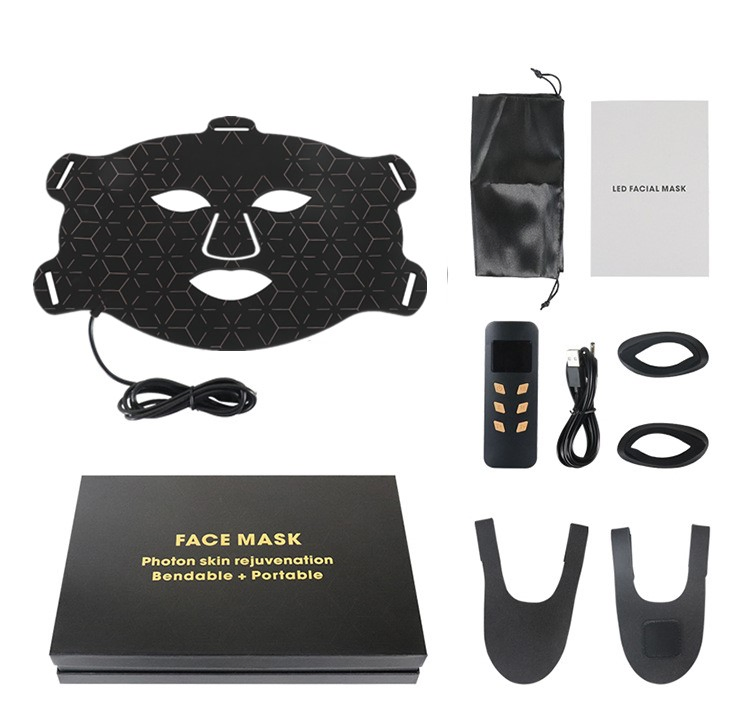 7 Colors +Infrared Light, LED Red Light Silicone Face Mask Facial Therapy for Skin Care