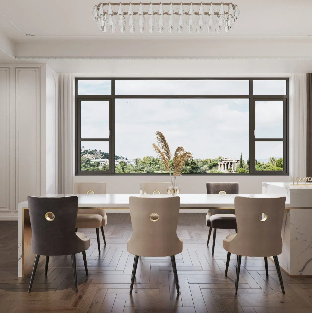 Factory Direct Supply Windows and Doors Wood Clad Auminum Casement Window