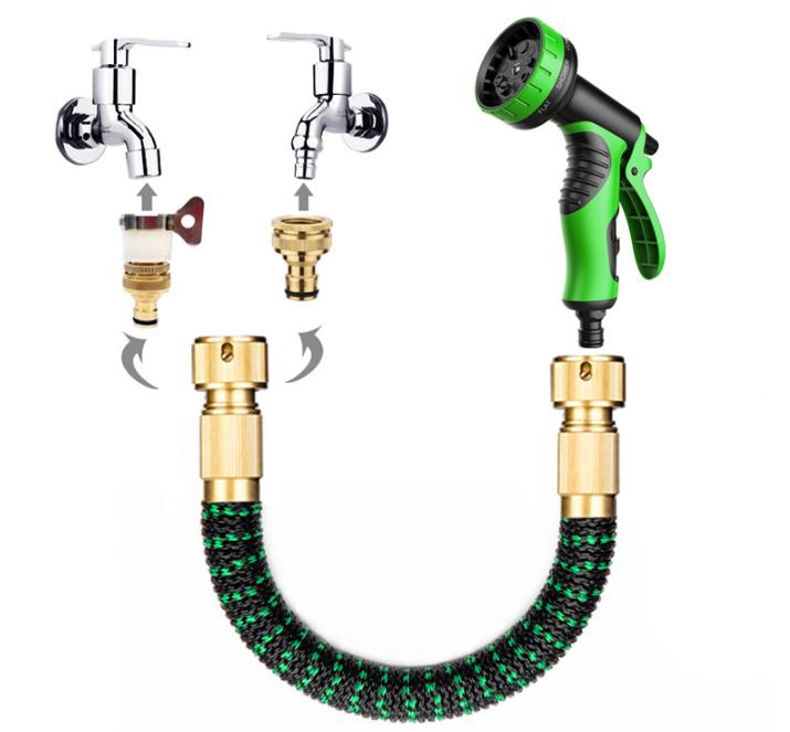 New 3X Telescopic Hose Garden Hose with High Pressure Water Gun