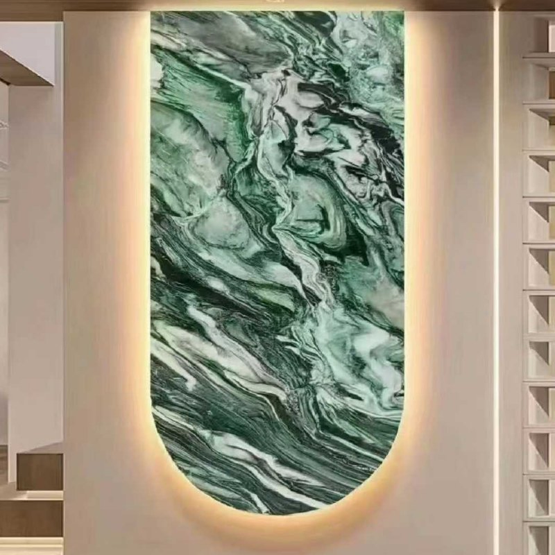 Luxury Marble Stone Norway Green Kitchen Marble Slab Countertop Cabinet Face Dining Tabletop Marble Wall Cladding