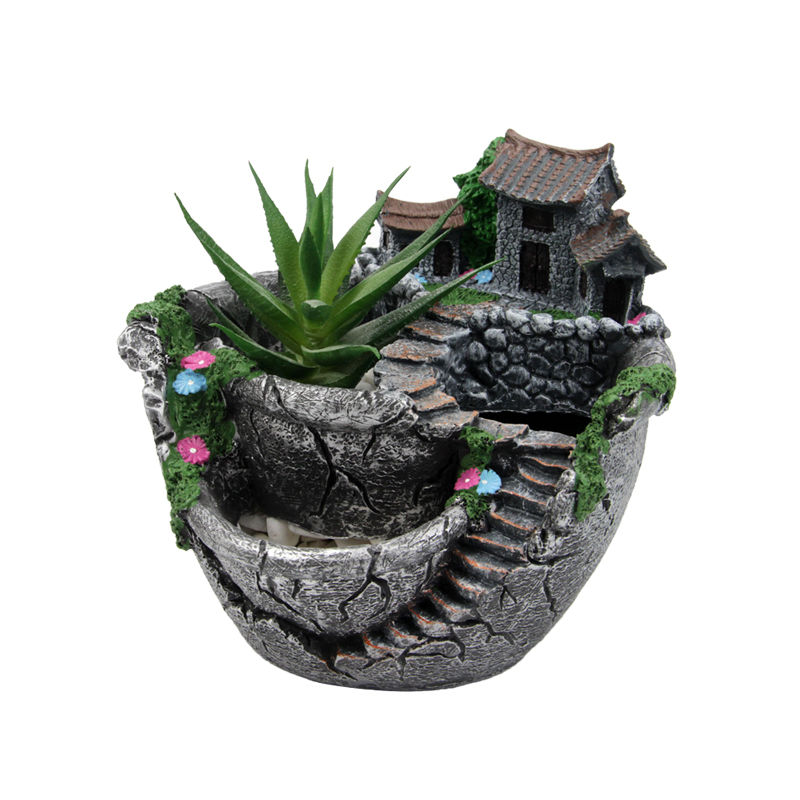 Суккуленты искусственные в горшке с держателем