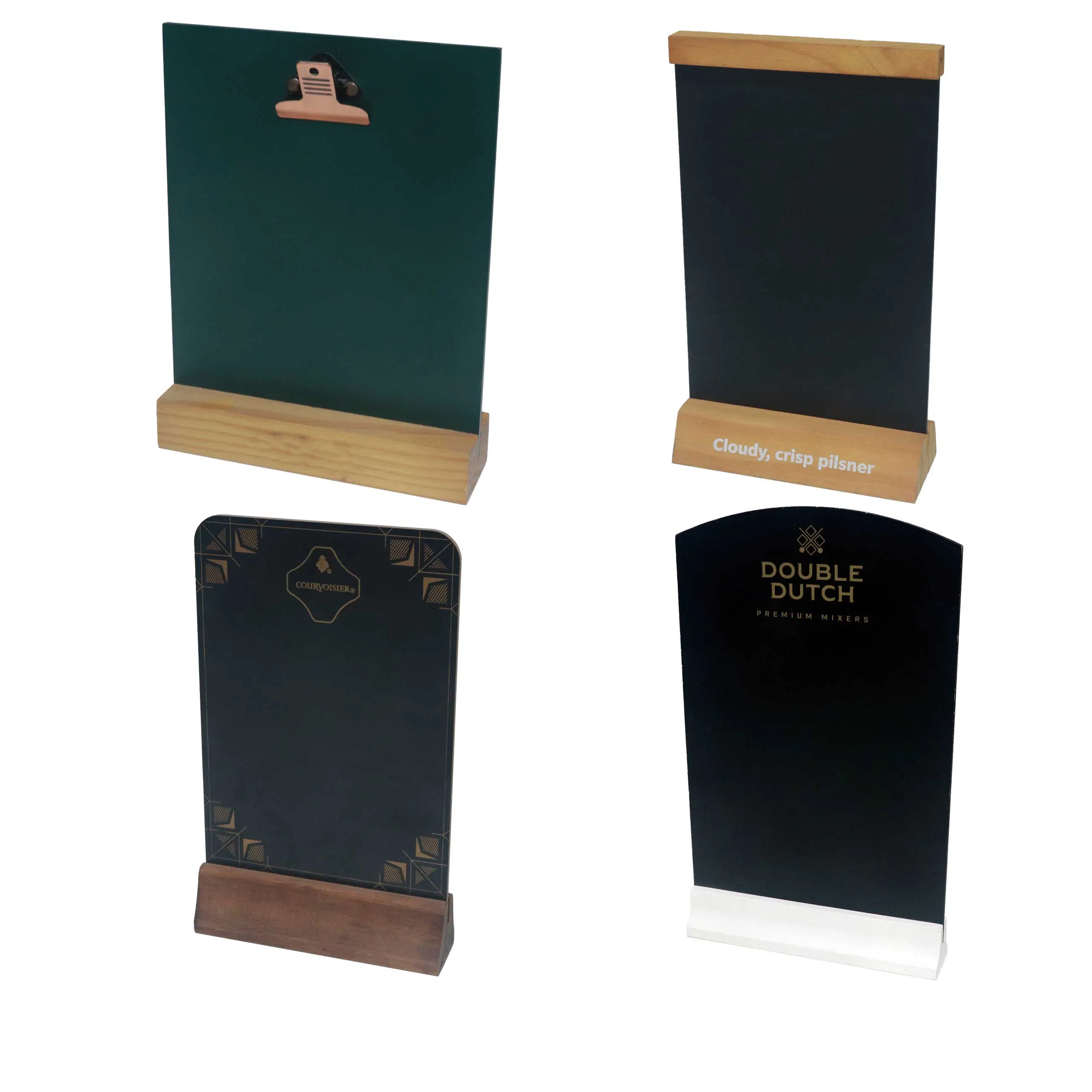 Custom Bamboo Rubber Acacia Beech Natural Simple Design Color Multi-Purpose Wood Table Menu Holder for Bitburger Brewery Blue Girl Beer