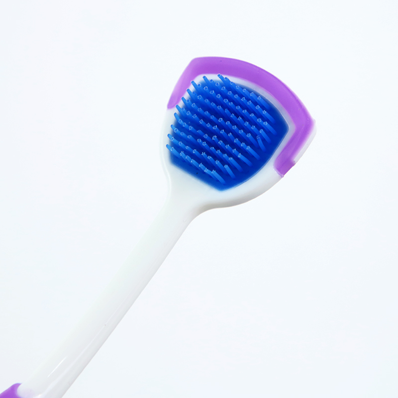 Hot Selling Dental Clean Oral Hygiene Care Soft Tongue Cleaning Brush Colored Rubber Tongue Scraper