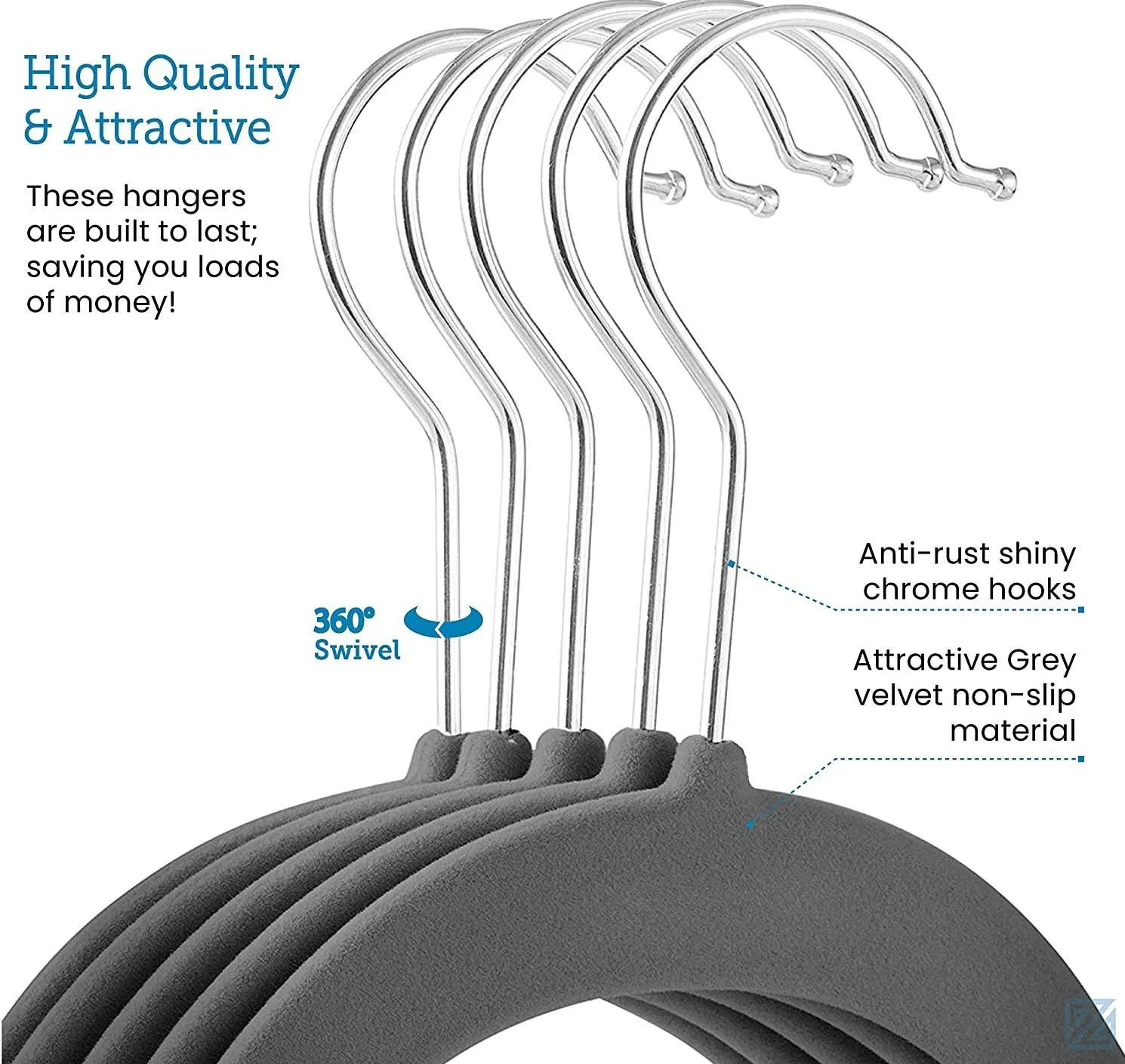 50 Pack Black Nonslip Laundry Velvet Clothes Hangers