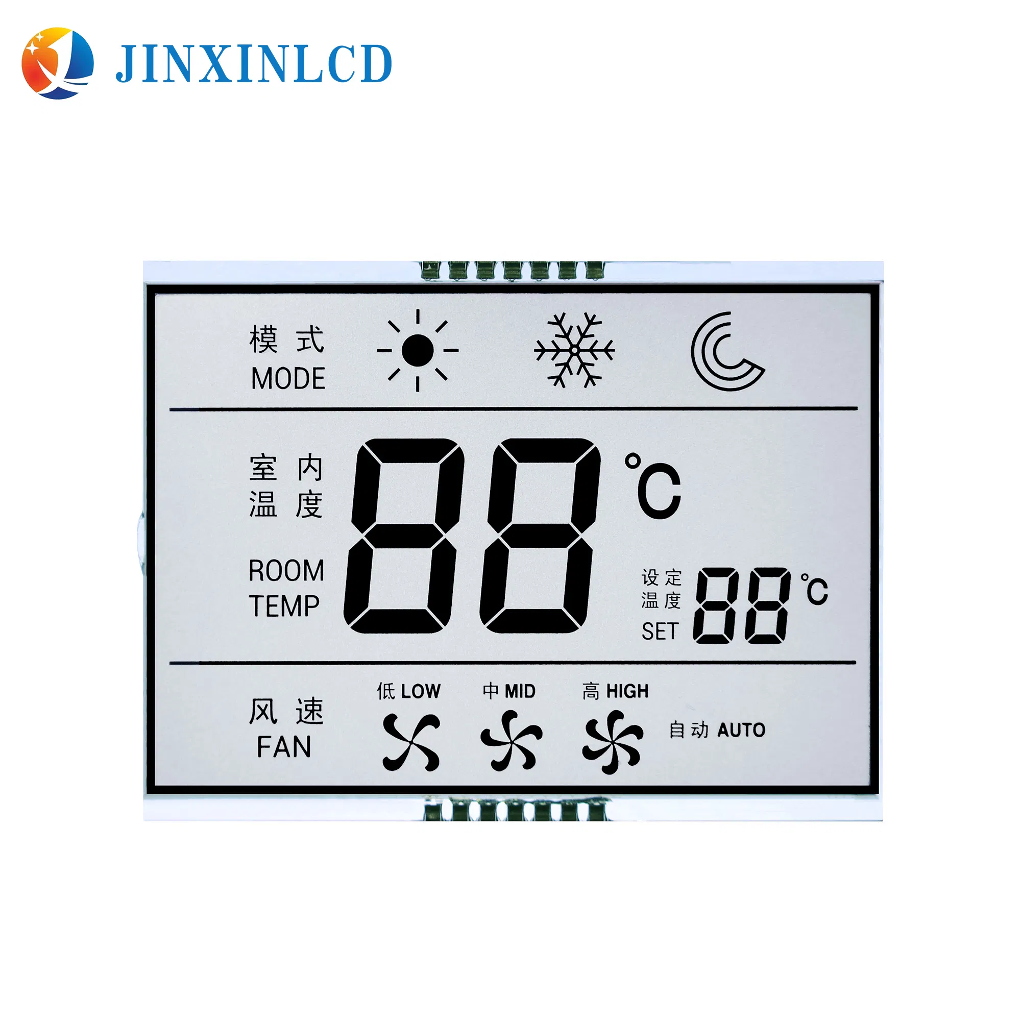 Factory Customized Size Positive Monochrome Display Tn with Pins