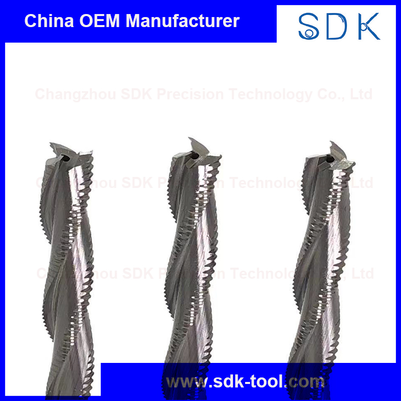 Single Straight Hole 3 Flute Carbide Roughing End Mills Special Custom Made