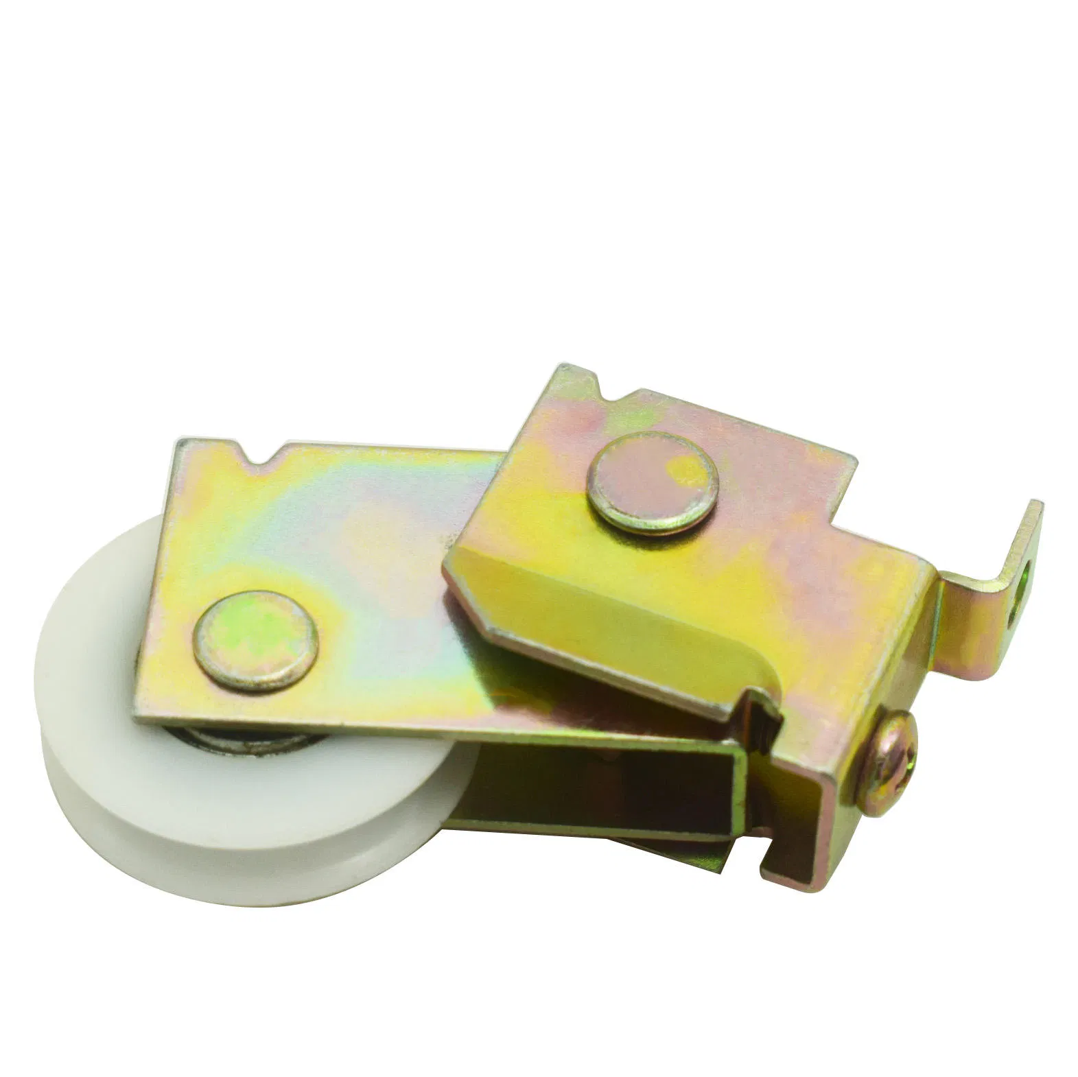 Popular Stainless Steel Color Zinc Sliding Patio Door Roller with One White Plastic Wheel for Building