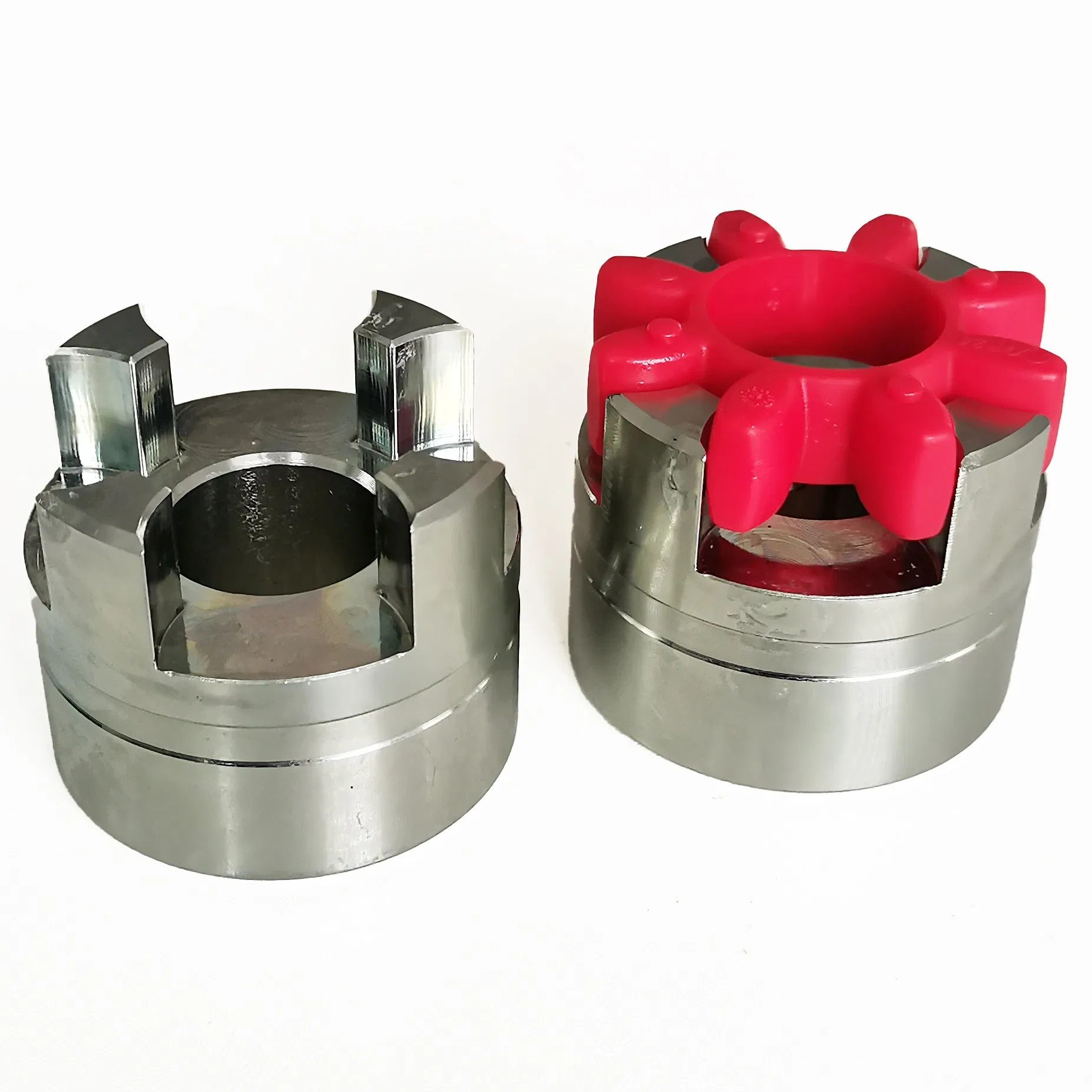 Customized 45 Steel Zinc Plated Star Shaped Elastic Coupling with Polyurethane Coupling Cushion