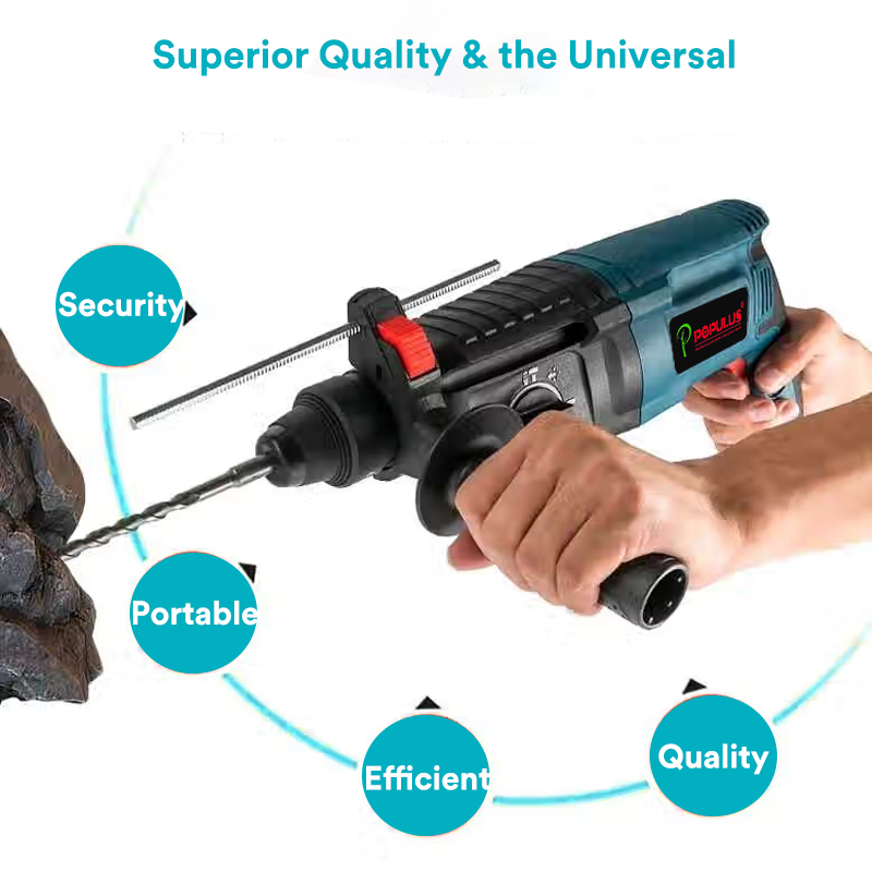 Populus New Arrival Industrial Quality Rotary Hammer Power Tools 800W Electric Hammer for Argentina Market