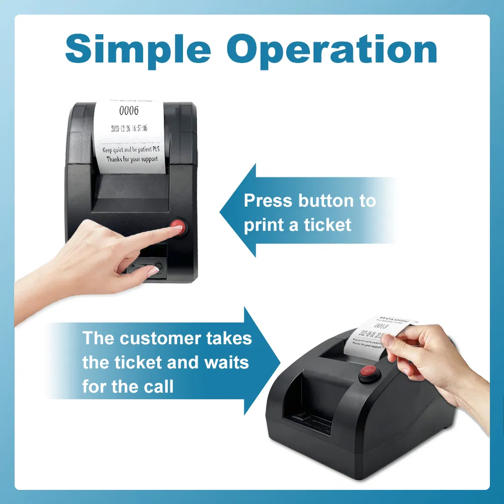 Electronic Wireless Queue Pager System with Thermal Printer