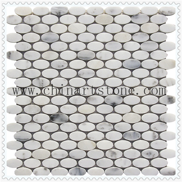 Мозаика Bianco Carrara из мрамора для стен