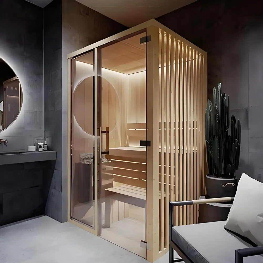 Премиум сауна-кабина квадратная с окном