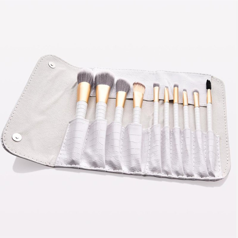 High Quality Vegan Cruelty Free Makeup Brushes Private Label 10PCS White /Black Foundation Makeup Brush Set